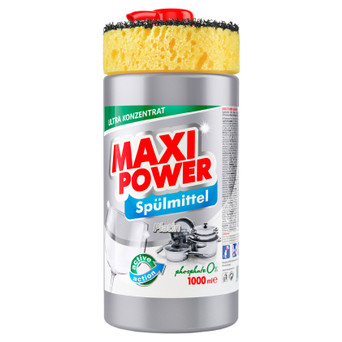 Засіб для ручного миття посуду Maxi Power Платинум 1000 мл (4823098402794) фото №1