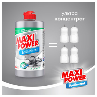 Засіб для ручного миття посуду Maxi Power Платинум 500 мл (4823098411949) фото №4