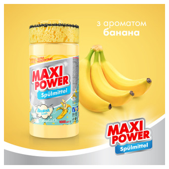 Засіб для ручного миття посуду Maxi Power Банан 1000 мл (4823098408499) фото №2