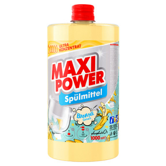 Засіб для ручного миття посуду Maxi Power Банан запаска 1000 мл (4823098411987) фото №1