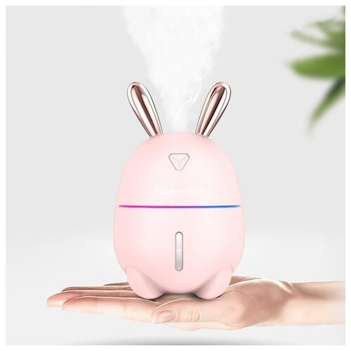 Зволожувач повітря дитячий Humidifier Rabbit LED 2в1 Зайчик Рожевий фото №11