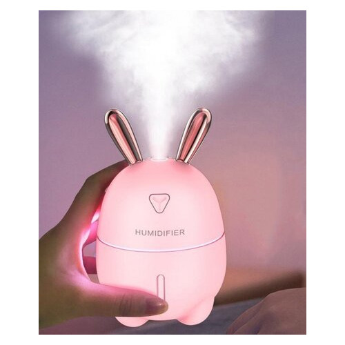 Зволожувач повітря дитячий Humidifier Rabbit LED 2в1 Зайчик Рожевий фото №24
