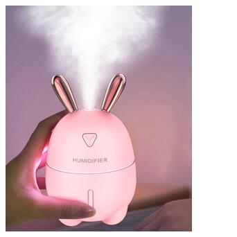 Зволожувач повітря дитячий Humidifier Rabbit LED 2в1 Зайчик Рожевий фото №13