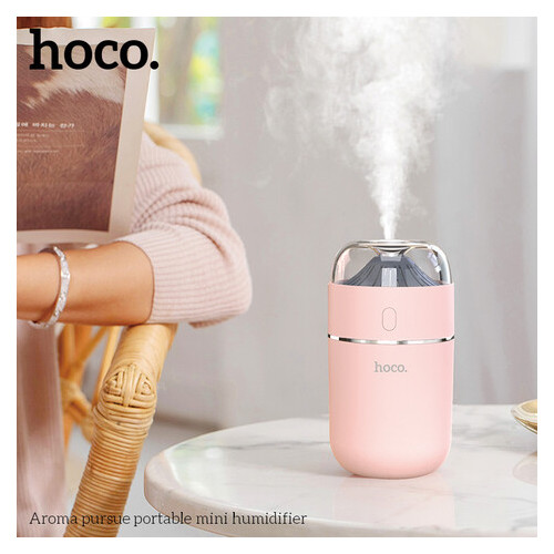 Увлажнитель воздуха Hoco Aroma pursue portable mini humidifier pink (12514) фото №4