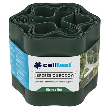 Стрічка газонна Cellfast бордюрна хвиляста 15см x 9м темно-зелена (30-022H) фото №1