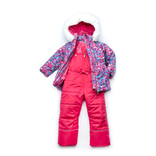 Зимовий дитячий костюм-комбінезон із мембранної тканини для дівчинки Модний карапуз 03-00665_Malina_86 фото №1