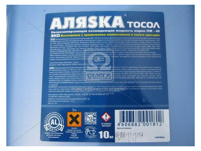 Тосол Аляска Еко А-40 10 кг (5001/еко) фото №1