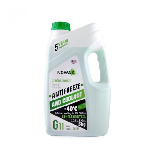 Антифриз NOWAX G11 зелений готова рідина 5 кг (NX05003) фото №1