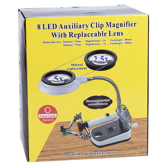 Тримач тримач Magnifier MG16075C-8L LED 73 мм 2.5x фото №2
