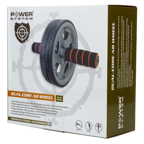 Колесо для преса Power System Dual-Core Ab Wheel PS-4042, Серый/Черный фото №5