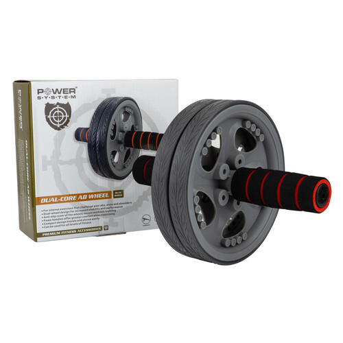 Колесо для преса Power System Dual-Core Ab Wheel PS-4042, Серый/Черный фото №1