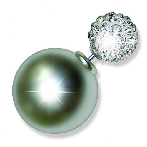 Серьги Biojoux Double Ball Silver Pearl/Crystal (BJU801) фото №1