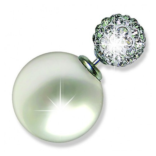 Серьги Biojoux Double Ball White Pearl/Crystal (BJU800) фото №1