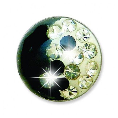 Серьги Biojoux Yin/Yang Cristal/Black 10 mm Button (BJU355) фото №1