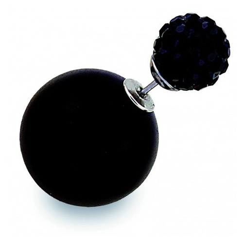 Серьги Biojoux Exotic Double-Ball Black Crystal Ball / Black Ball 8/16 mm (BJE605) фото №1