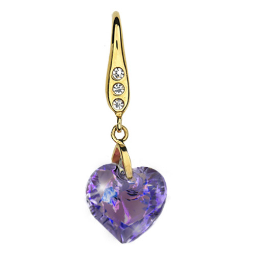 Дитячі сережки Biojoux Purple Heart Pendant (BJT723) фото №1