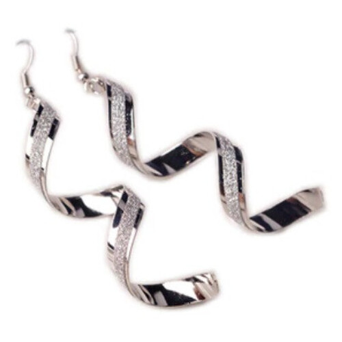 Сережки LifeFLUX Спіральки Genenic довгі сріблясті фото №3