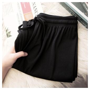 Широкі штани жіночі в рубчик S-L Аceko чорний фото №2