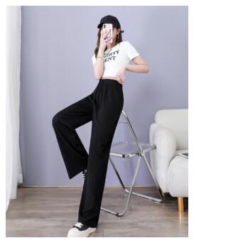 Широкі штани жіночі в рубчик XL-2XL Аceko чорний фото №1