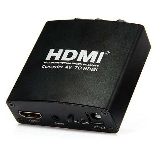 Конвертер PowerPlant HDCAV01 AV (3xRCA) - HDMI Чорний (CA911479) фото №1