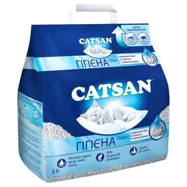 Наповнювач для туалету Catsan Hygiene plus Мінеральний вбирний 5 л (4008429008535) фото №1