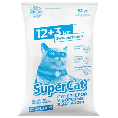 Наповнювач для туалету Super Cat Стандарт Деревний вбирний 12+3 кг (26 л) (5159) фото №1