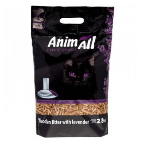 Деревний наповнювач AnimAll для кішок з ароматом лаванди 2.8 кг (111283) фото №1