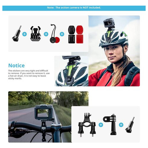 Набір аксесуарів для екшн камер AKASO Outdoor Sports Action Camera Accessories Kit 14 in 1 фото №5