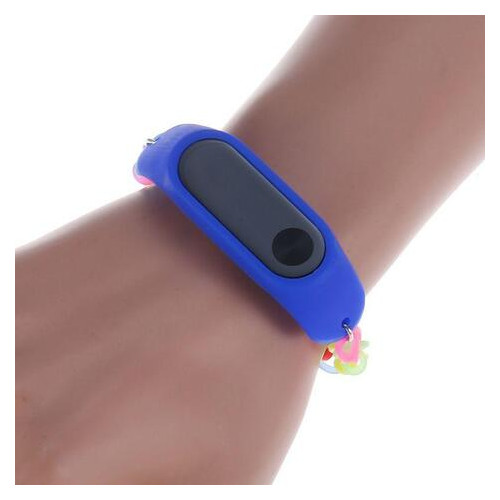 Ремешок UWatch Fashion Rainbow Color Elastic StretchReplacement Silicone Strap For Xiaomi Band 2 Blue фото №4
