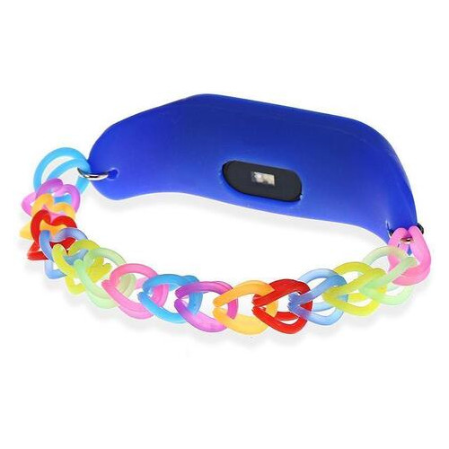 Ремешок UWatch Fashion Rainbow Color Elastic StretchReplacement Silicone Strap For Xiaomi Band 2 Blue фото №3