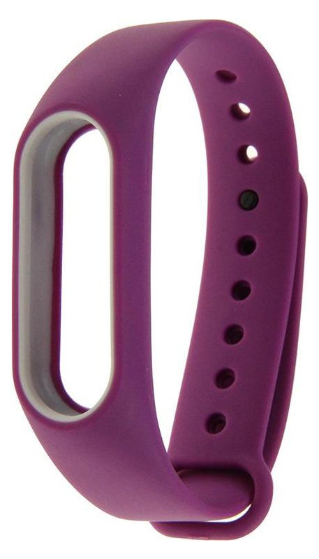 Ремешки для смарт-часов UWatch Double Color Replacement Silicone Band For Xiaomi Mi Band 2 Purple/White Line фото №1
