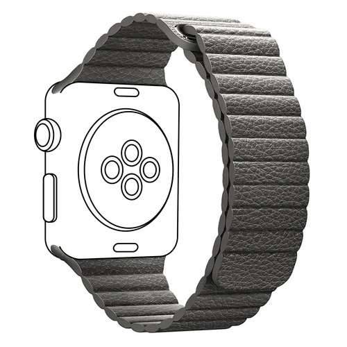 Ремінець Armorstandart Leather Loop для Apple Watch All Series 38/40 mm Grey (ARM48654) фото №1