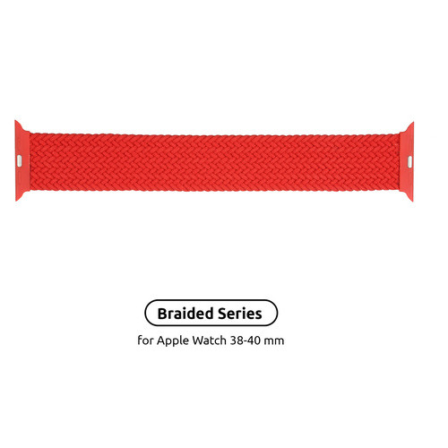 Ремінець Armorstandart Braided Solo Loop для Apple Watch 38mm/40mm Red Size 4 (132 mm) (ARM58070) фото №1