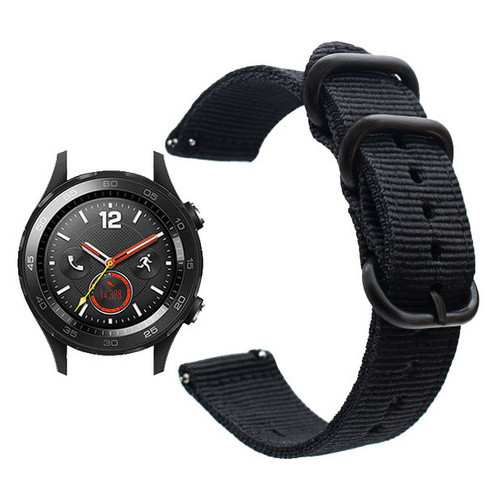Нейлоновий ремінець Primo Traveller для годинника Huawei Watch 2 - Black фото №2