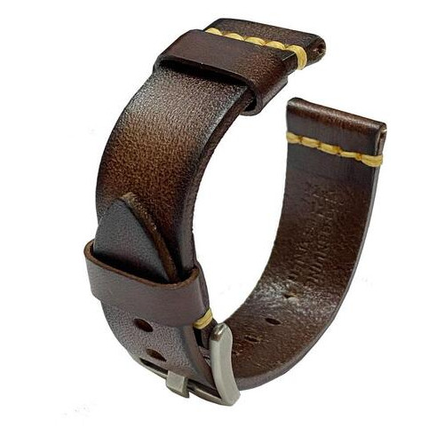 Шкіряний ремінець Primolux C052B Steel buckle для годинника Samsung Gear Sport (SM-R600) - Dark Brown фото №6