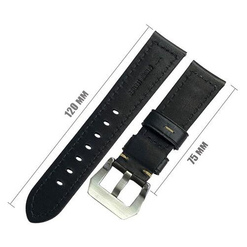 Шкіряний ремінець Primolux F001 Steel buckle для годинника Samsung Gear Sport (SM-R600) - Black фото №7