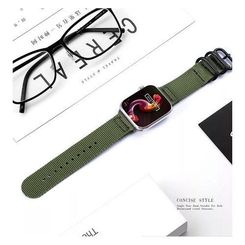 Нейлоновий ремінець Primolux Traveller для годинника Apple Watch 42mm / 44mm - Army Green фото №6
