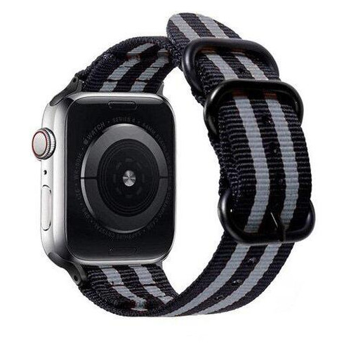 Нейлоновий ремінець Primolux Traveller для годинника Apple Watch 42mm / 44mm - Black&;Grey фото №1