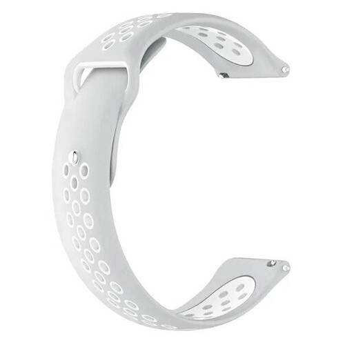 Спортивний ремінець Primolux Perfor Sport з перфорацією для годинника Samsung Galaxy Watch 3 45mm - Grey&;White фото №2