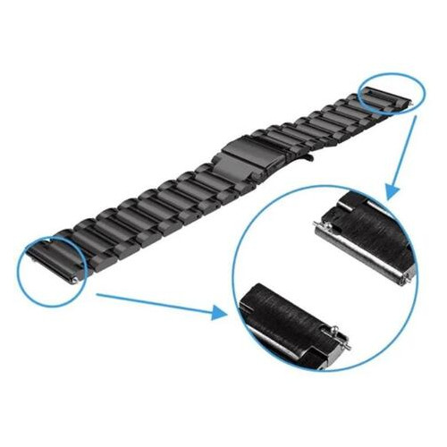 Металевий ремінець Primo для годинника Samsung Galaxy Watch 3 41mm (SM-R850) - Black фото №2