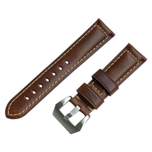 Шкіряний ремінець Primolux F001 Steel buckle для годинника Samsung Galaxy Watch 3 41mm (SM-R850) - Brown фото №2