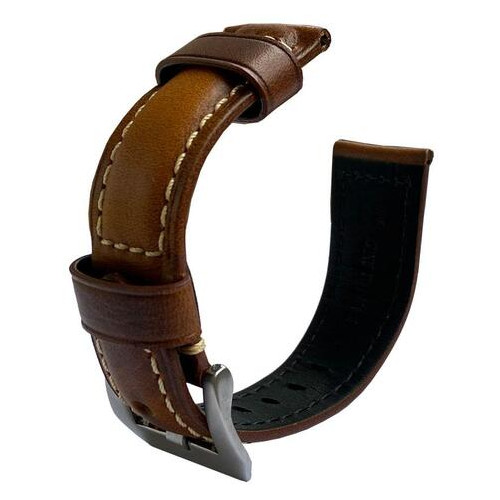 Шкіряний ремінець Primolux F001 Steel buckle для годинника Samsung Galaxy Watch 3 41mm (SM-R850) - Brown фото №3
