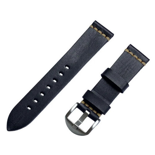Шкіряний ремінець Primolux C052B Steel buckle для годинника Samsung Galaxy Watch 3 41mm (SM-R850) - Black фото №1