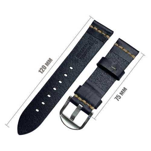 Шкіряний ремінець Primolux C052B Steel buckle для годинника Samsung Galaxy Watch 3 41mm (SM-R850) - Black фото №5