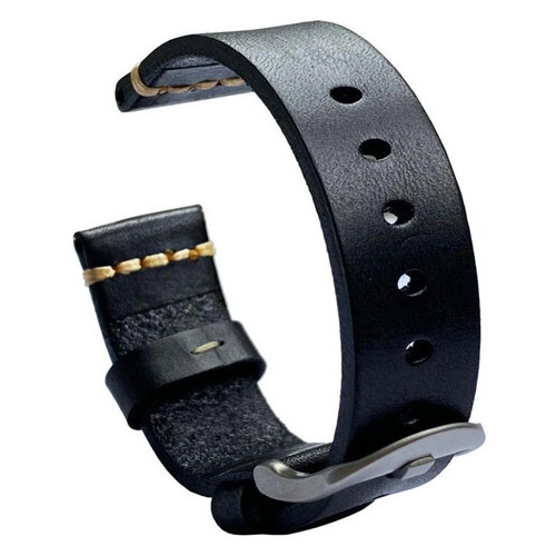 Шкіряний ремінець Primolux C052B Steel buckle для годинника Samsung Galaxy Watch 3 41mm (SM-R850) - Black фото №6
