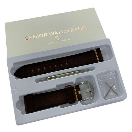 Шкіряний ремінець Primolux C052B Steel buckle для годинника Samsung Galaxy Watch 3 41mm (SM-R850) - Dark Brown фото №6