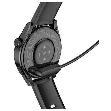 Кабель магнітний для заряджання Smart Watch HOCO Y9 Smart sports watch, чорний фото №2