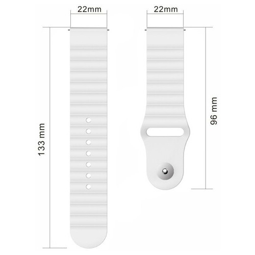 Ремінець BeWatch силіконовий 22мм універсальний для годинника LineS Білий фото №5