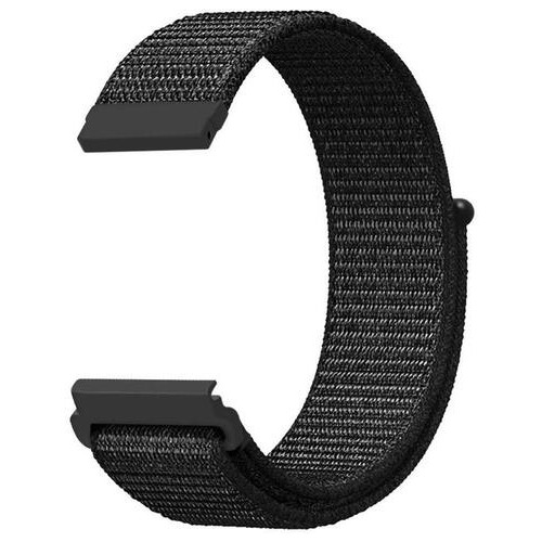 Ремінець BeWatch нейлоновий липучка для Samsung Galaxy Watch Active Чорний (1011301.2) фото №3