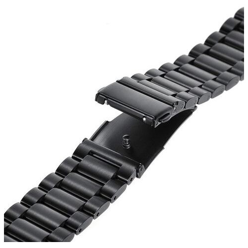 Ремінець BeWatch сталевий 20 мм для Samsung Galaxy Watch 42 мм Чорний (1110401) фото №7